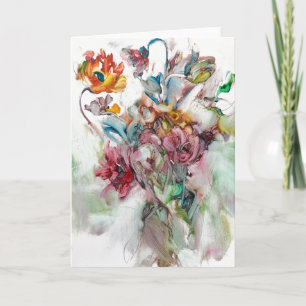 colorful flowers greeting card