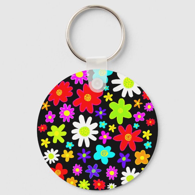 Colorful Flowers Key Ring (Front)