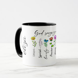 COLORFUL FLOWERS MOTIVATIONAL QUOTE  MUG