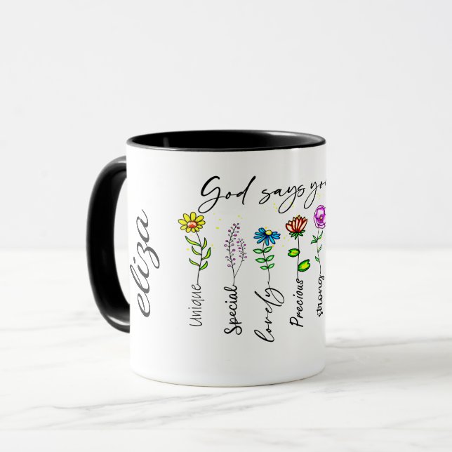COLORFUL FLOWERS MOTIVATIONAL QUOTE  MUG (Front Left)