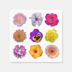 Colorful flowers napkin