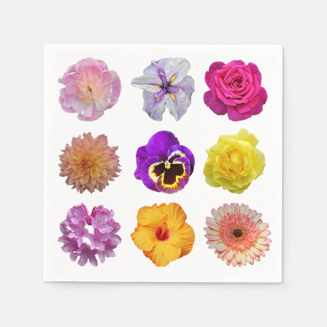 Colorful flowers napkin (Front)