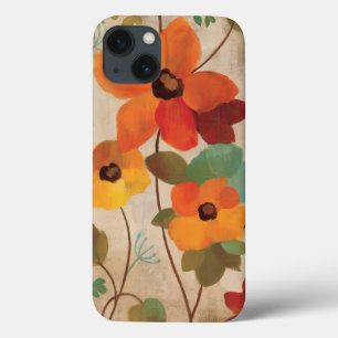 Colorful Flowers on an Off White Background iPhone 13 Case