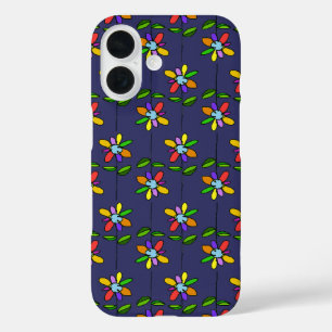 colorful flowers pattern iPhone 16 case