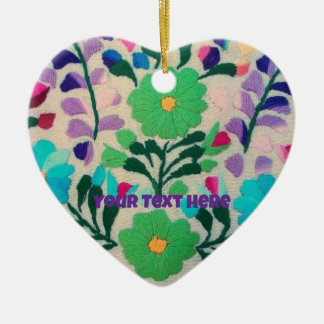 Colorful Flowers Pattern Ceramic Ornament