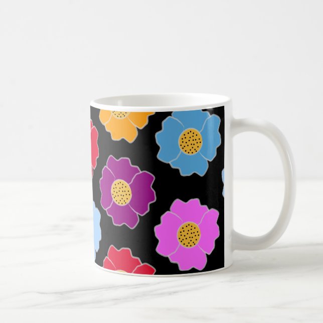 Colorful flowers pattern coffee mug (Right)