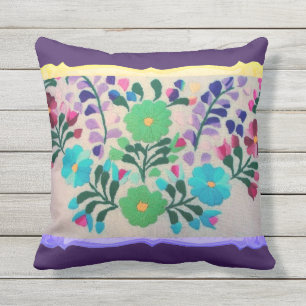 Colorful Flowers Pattern Cushion
