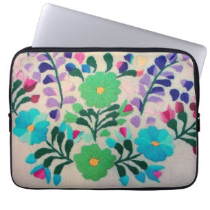 Colorful Flowers Pattern Laptop Sleeve