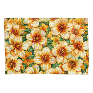 Colorful flowers pillowcase