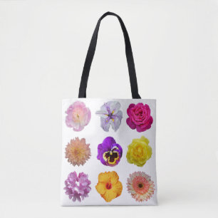 Colorful flowers tote bag