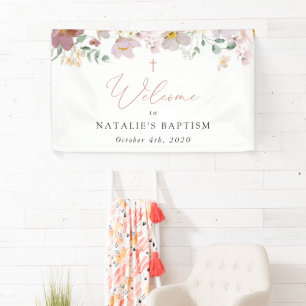 Colorful Flowers, Wildflowers, Baptism Welcome Banner