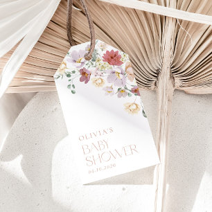 Colorful Flowers, Wildflowers, Boho, Baby Shower Gift Tags