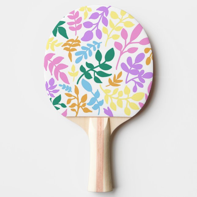 Colorful foliage ping pong paddle (Front)