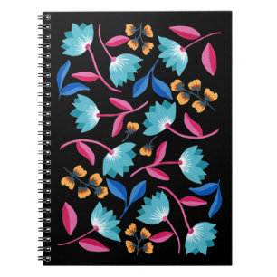 Colorful folk floral notebook