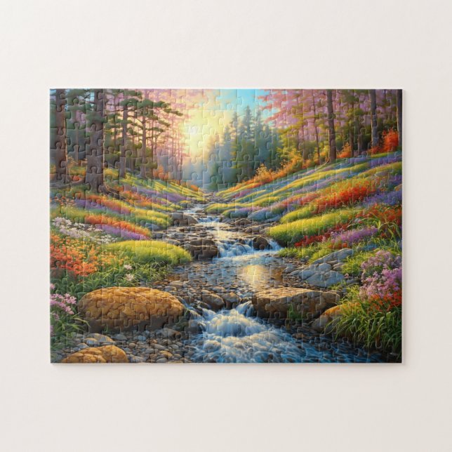 Colorful Forest Flowers Art Jigsaw Puzzle (Horizontal)