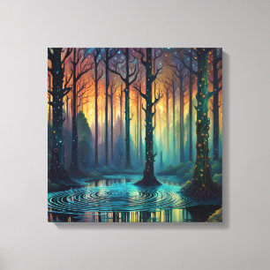 Colorful Forest Landscape Canvas Print