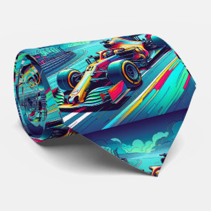 Colorful Formula 1 Race Car 2 Tie
