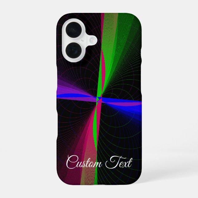 Colorful Four-Way Wave Geometric iPhone 16 Case (Back)