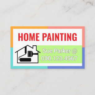Colorful Frame Brush Paint Stripe Business Card