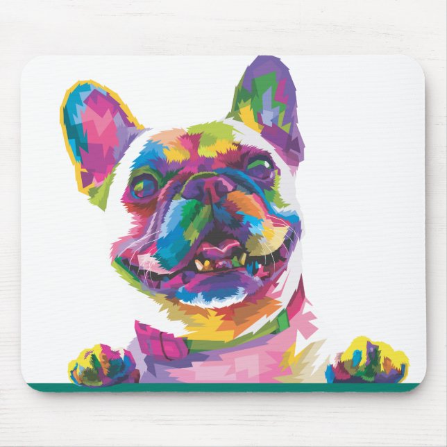 Colorful French bulldog Mouse Mat (Front)
