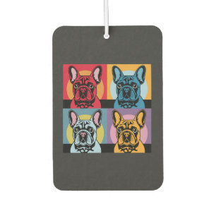 Colorful French Bulldog Pop Art Design for Dog Car Air Freshener