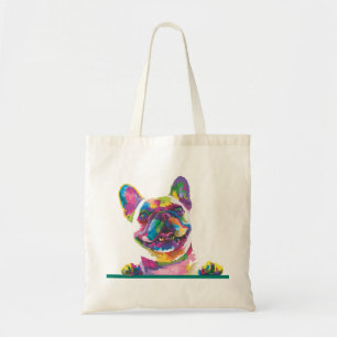 Colorful French bulldog Tote Bag