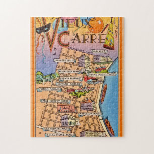 Colorful French Quarter Map Jigsaw Puzzle