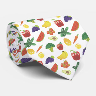 Colorful Fruits and Vegetables Tie
