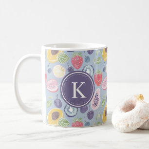 Colorful  Fruits  Monogram Spring Pattern Coffee Mug