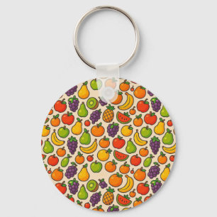 Colorful fruits patterned key ring