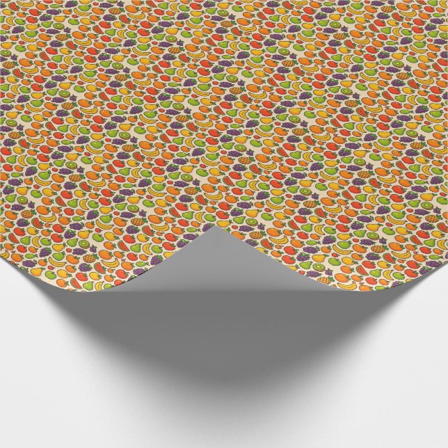 Colorful fruits patterned wrapping paper (Corner)