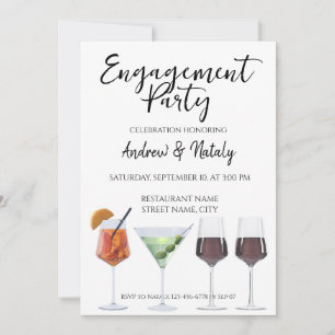 Colorful fun cocktails invitation