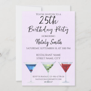 Colorful fun cocktails invitation