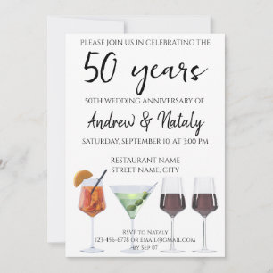 Colorful fun cocktails invitation