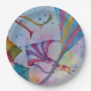 COLORFUL FUN FLYING KITES PARTY PAPER PLATE