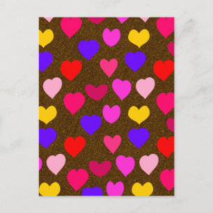 Colorful Fun Hearts for Valentines Holiday Postcard
