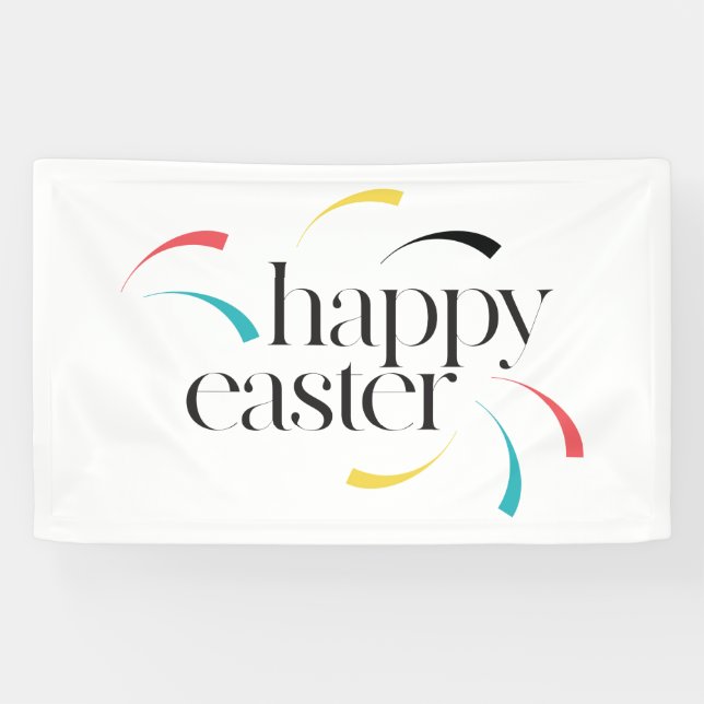 Colorful, fun, modern, simple design Happy Easter Banner (Horizontal)