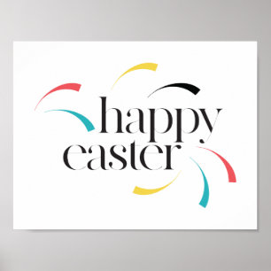 Colorful, fun, modern, simple design Happy Easter Poster