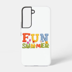 Colorful Fun Summer Text with Flowers Samsung Galaxy Case