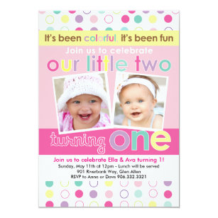 twins 1st birthday invitations zazzle uk
