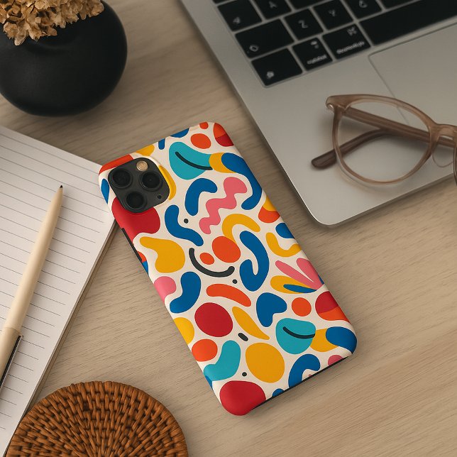 Colorful Funky Amorphous Shapes Art Pattern iPhone Case (Creator Uploaded)