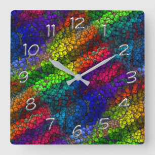 Colorful funky cube pattern Wall Clock
