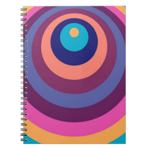 Colorful Funky Stripes Modern Geometric Pattern Notebook