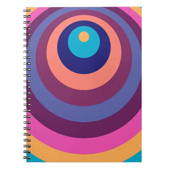 Colorful Funky Stripes Modern Geometric Pattern Notebook (Front)
