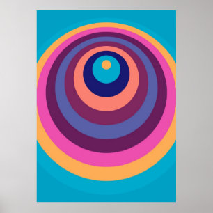 Colorful Funky Stripes Modern Geometric Pattern Poster