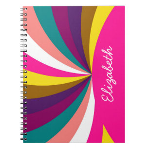 Colorful Funky Stripes Pattern Notebook