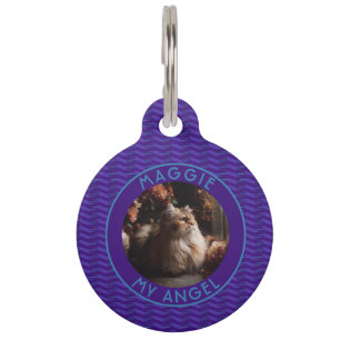 Colorful Fur Dad Gift Chevron Geometry Pet Tag