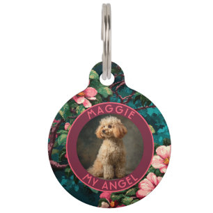 Colorful Fur Mom Gift Gerdenias Floral Pet Tag