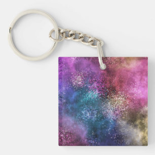 Colorful Galaxy Pattern Key Ring