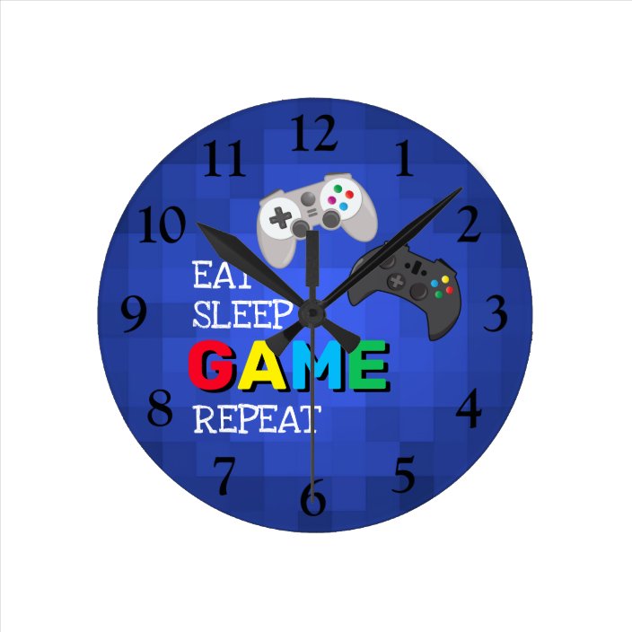 Colorful Gamer Video Game Clock Zazzle.co.uk